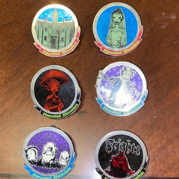 Disney Other - Set of six Disney Haunted Mansion Collectible Pins - glow in the dark